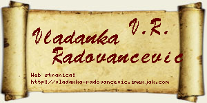 Vladanka Radovančević vizit kartica